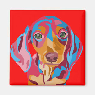 Red Dachshund Refrigerator Magnet