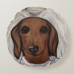 Red Dachshund Round Cushion