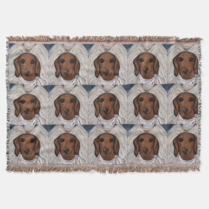 Red Dachshund Throw Blanket