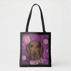 Red Dachshund Tote Bag