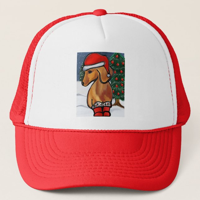 Red Dachshund     Trucker Hat (Front)