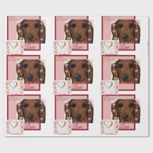 Red Dachshund Wrapping Paper