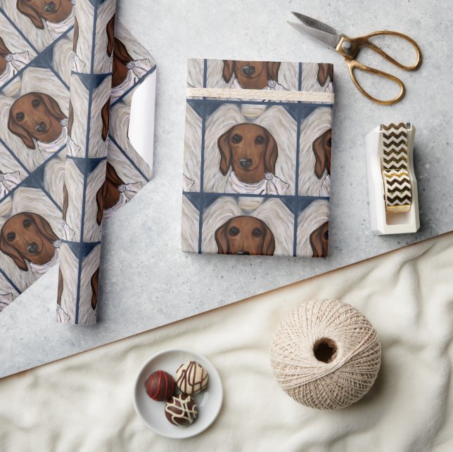 Red Dachshund Wrapping Paper (Crafts)