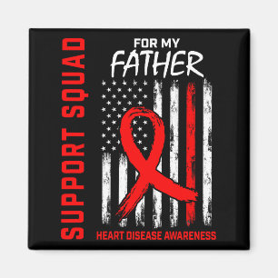 Red Dad Father Heart Disease Awareness Flag Graphi Magnet
