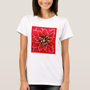 Red Dahlia, digital art T-Shirt