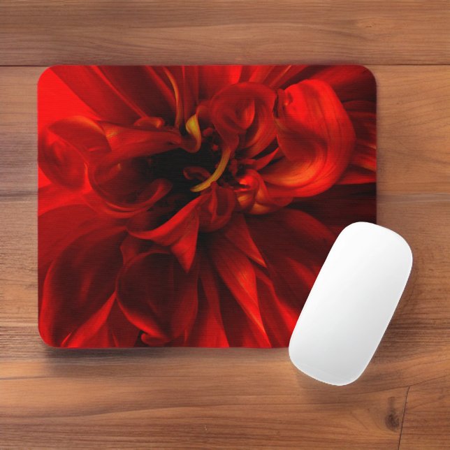 Red Dahlia Extreme Closeup Mouse Pad (Creator Uploaded)