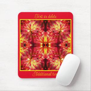 Red Dahlia Flower Abstract Nature Personalized Mouse Pad