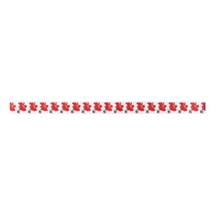 Red Dahlia Flower Ribbon Satin Ribbon