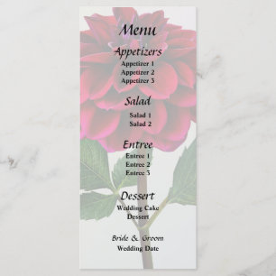 Red Dahlia in Sunshine Wedding Menu