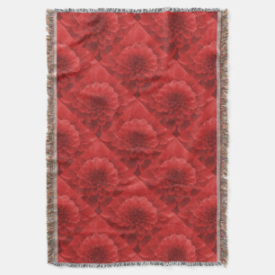 Red Dahlia Throw Blanket