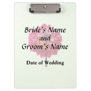 Red Dahlia Tinted With Yellow Wedding Products Clipboard