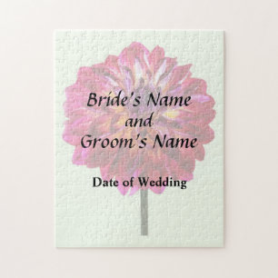 Red Dahlia Tinted With Yellow Wedding Products Jigsaw Puzzle