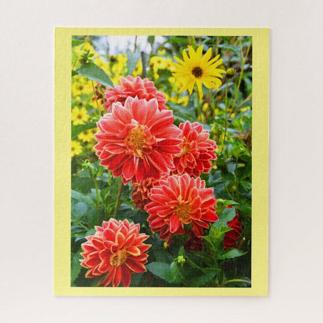 Red Dahlias Jigsaw Puzzle (Vertical)