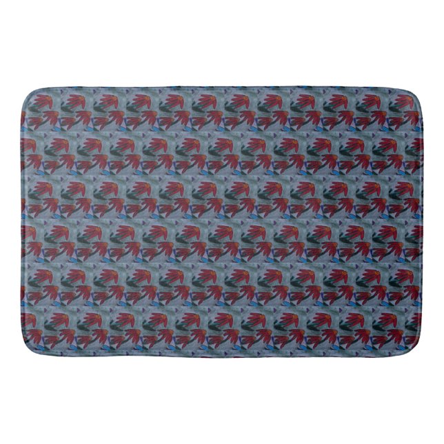 Red Daisies Bath Mat (Front)