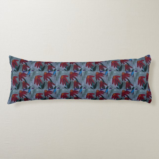 Red Daisies Body Cushion (Front)