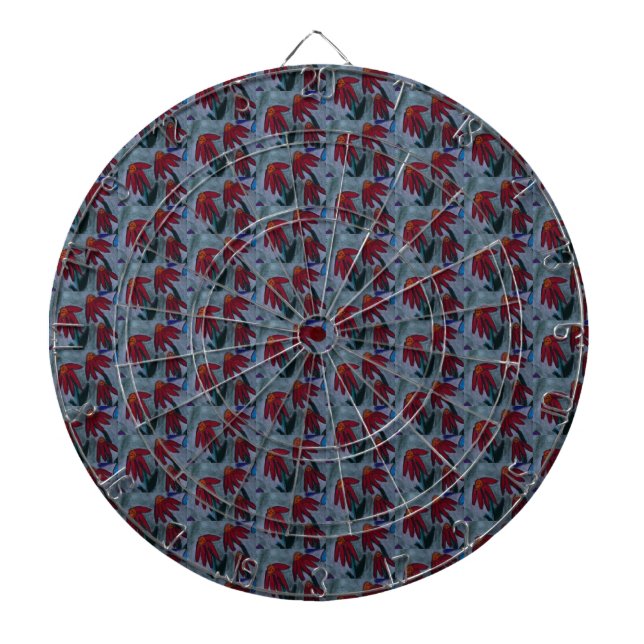 Red Daisies  Dartboard (Front)