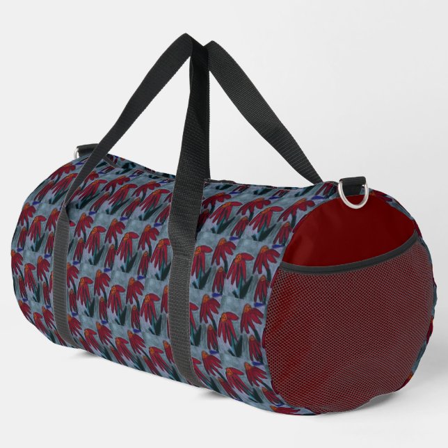 Red Daisies Duffle Bag (Right Corner)