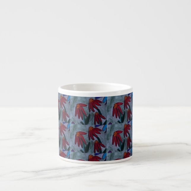 Red Daisies Espresso Cup (Front)