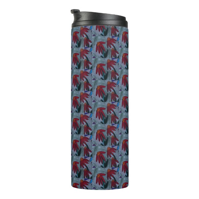 Red Daisies Thermal Tumbler (Rotated Right)