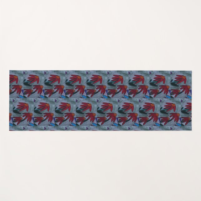 Red Daisies Yoga Mat (Front (Horizontal))