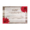 Red Daisy Barn Wood Wedding RSVP Response Card