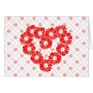 Red Daisy Chain Heart