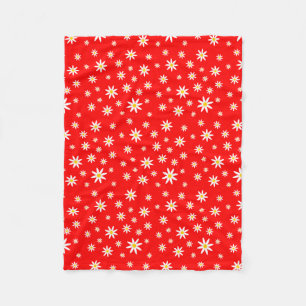 Red Daisy Fleece Blanket