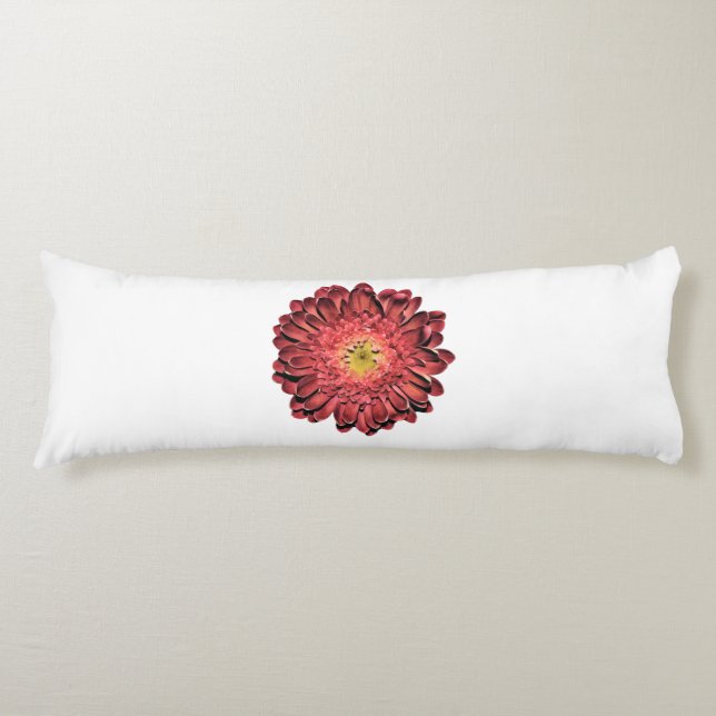 Red Daisy Flower Body Cushion (Front)