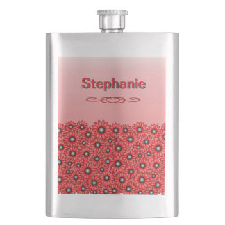Red Daisy Flower Classic Flask