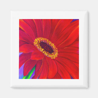 Red Daisy Gerber Flower Painting Art - Multi Magnet