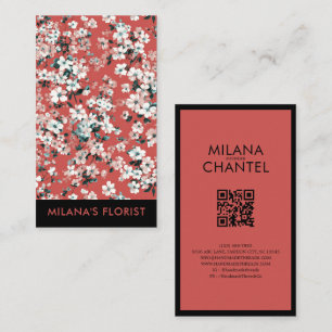 Red Daisy Modern Trendy Flower Florist Business Card