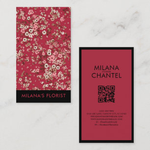 Red Daisy Modern Trendy Flower Florist Business Card