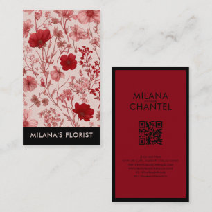 Red Daisy Modern Trendy Flower Florist Business Card