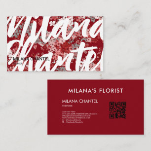 Red Daisy Modern Trendy Flower Florist Business Card