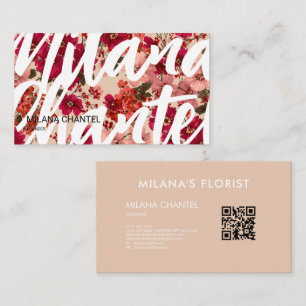 Red Daisy Modern Trendy Flower Florist Business Card
