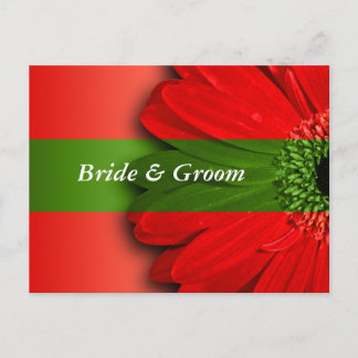Red Daisy Save The Dates Announcement Postcard