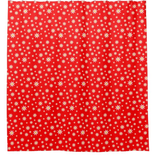 Red Daisy Shower Curtain (Front)