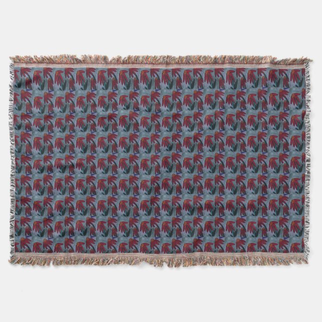 Red Daisy Throw Blanket (Front)