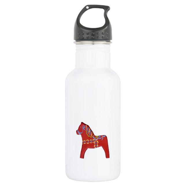 Red Dala Horse # 1 532 Ml Water Bottle (Front)