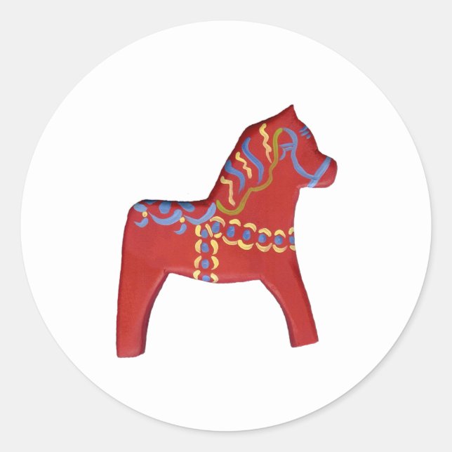 Red Dala Horse #1 Sticker (Front)