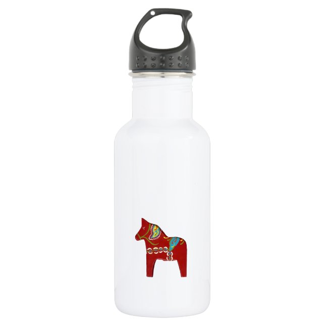 Red Dala Horse # 2  532 Ml Water Bottle (Front)