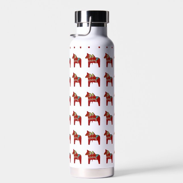 Red Dala Horse # 2  Insulated Water Bottle (Right)
