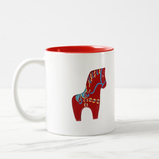 Red Dala Horse # 6 Mug (Left)