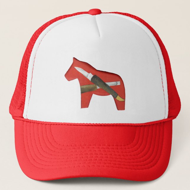 Red Dala Horse Carver's Hat (Front)