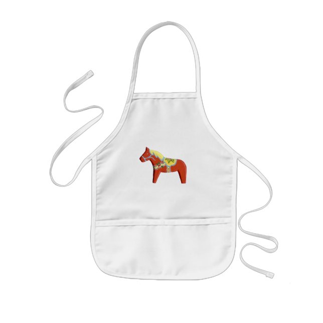 Red Dala Horse Kids Apron (Front)