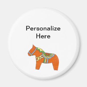 Red Dala Horse Personalised Magnet
