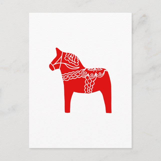 Red Dala Horse Postcard (Front)