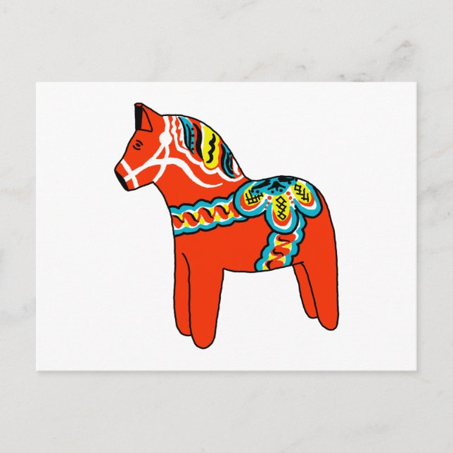 Red Dala Horse Postcard (Front)