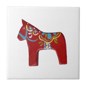 Red Dala Horse Tile
