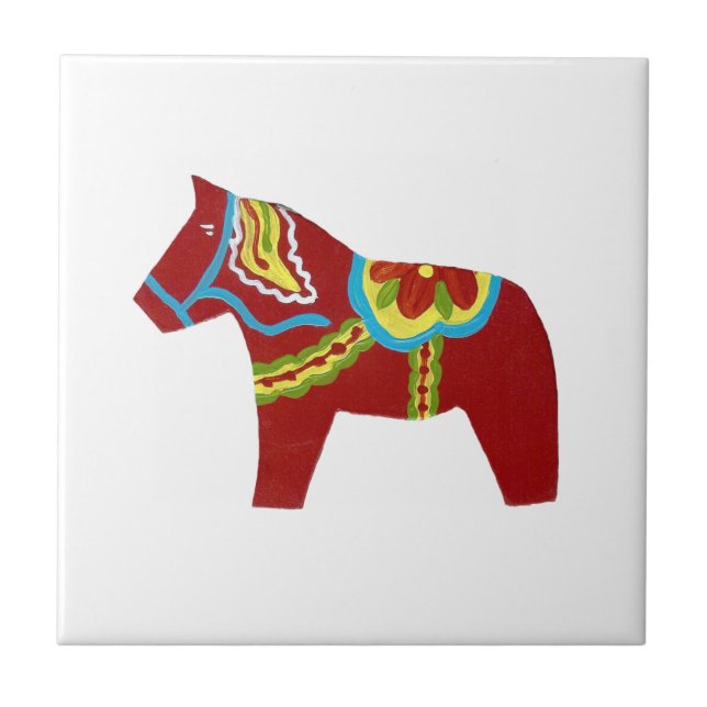 Red Dala Horse Tile (Front)